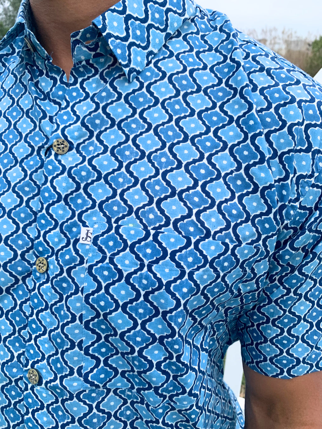Blue pattern Men's Shirt
