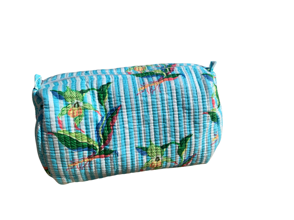 Turquoise Flower Cosmetic Bag Set