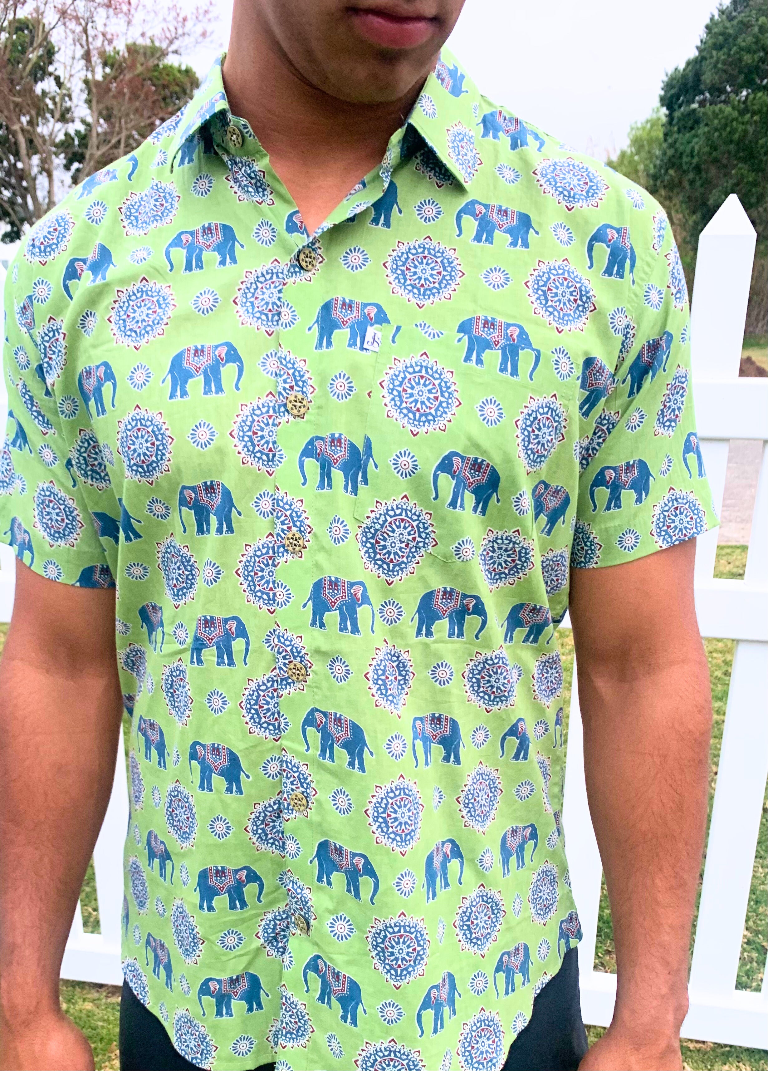 Green Elephant Men's Shirt