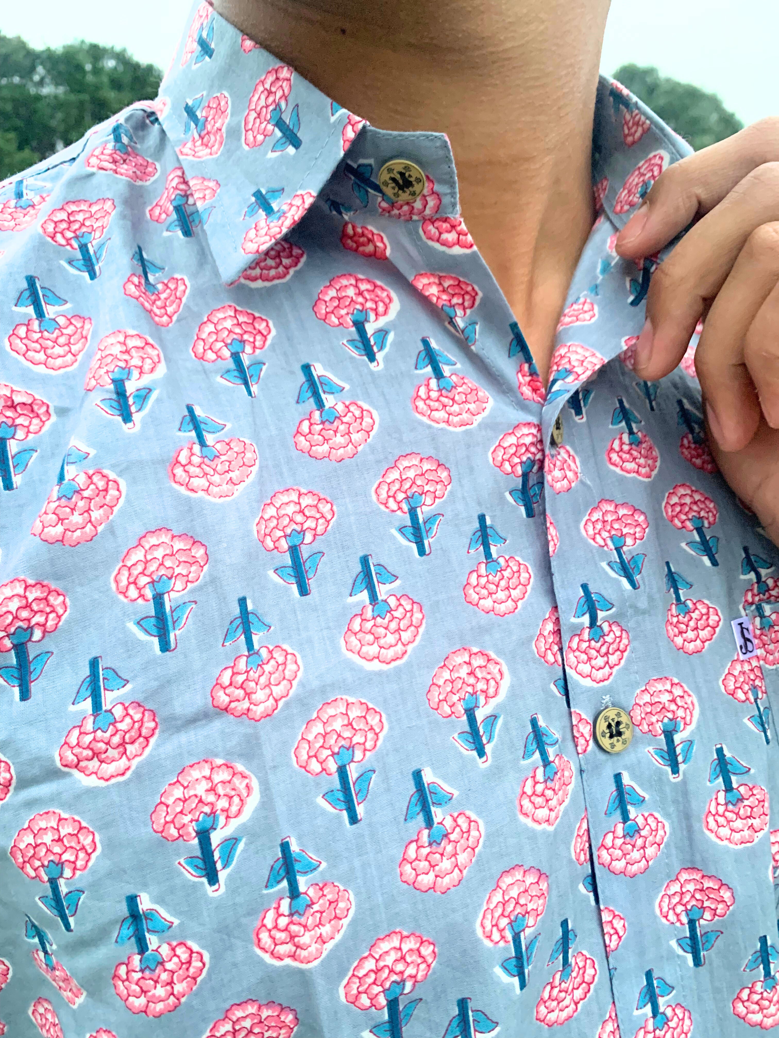 Pink and Grey Men's  Shirt