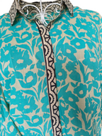 Amanda Blouse - Flower Turquoise