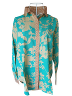 Amanda Blouse - Hibiscus Turquoise