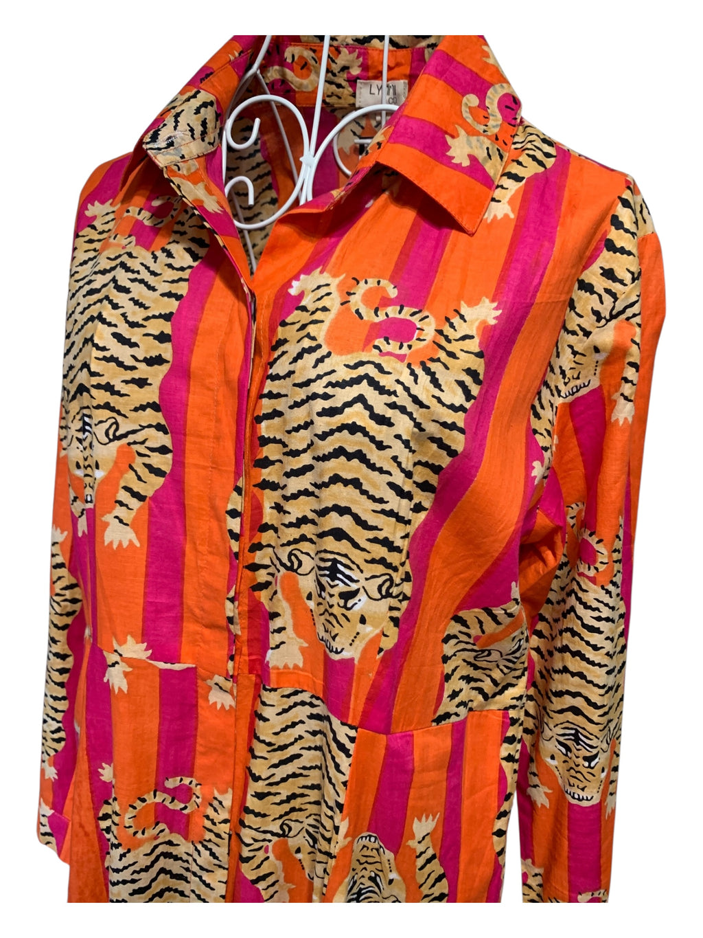 Coleen Dress - Tiger Orange & Pink