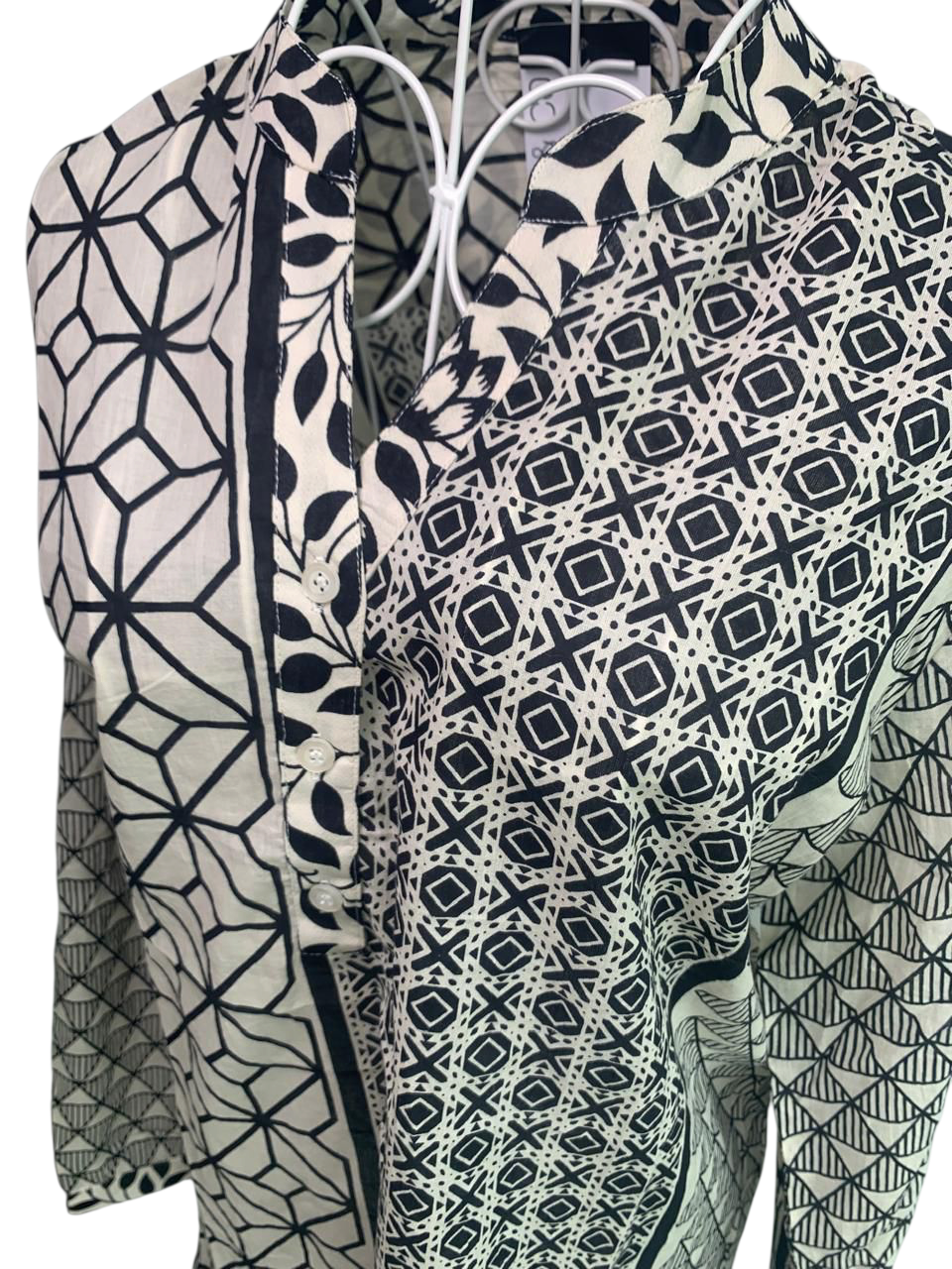 Elize Black and Cream Blouse