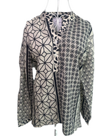 Elize Black and Cream Blouse