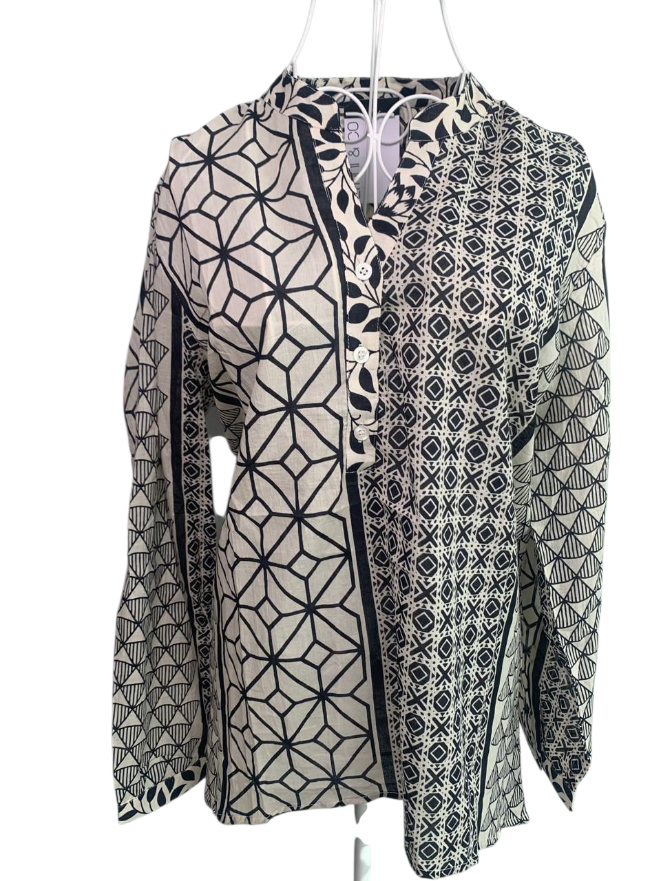 Elize Black and Cream Blouse