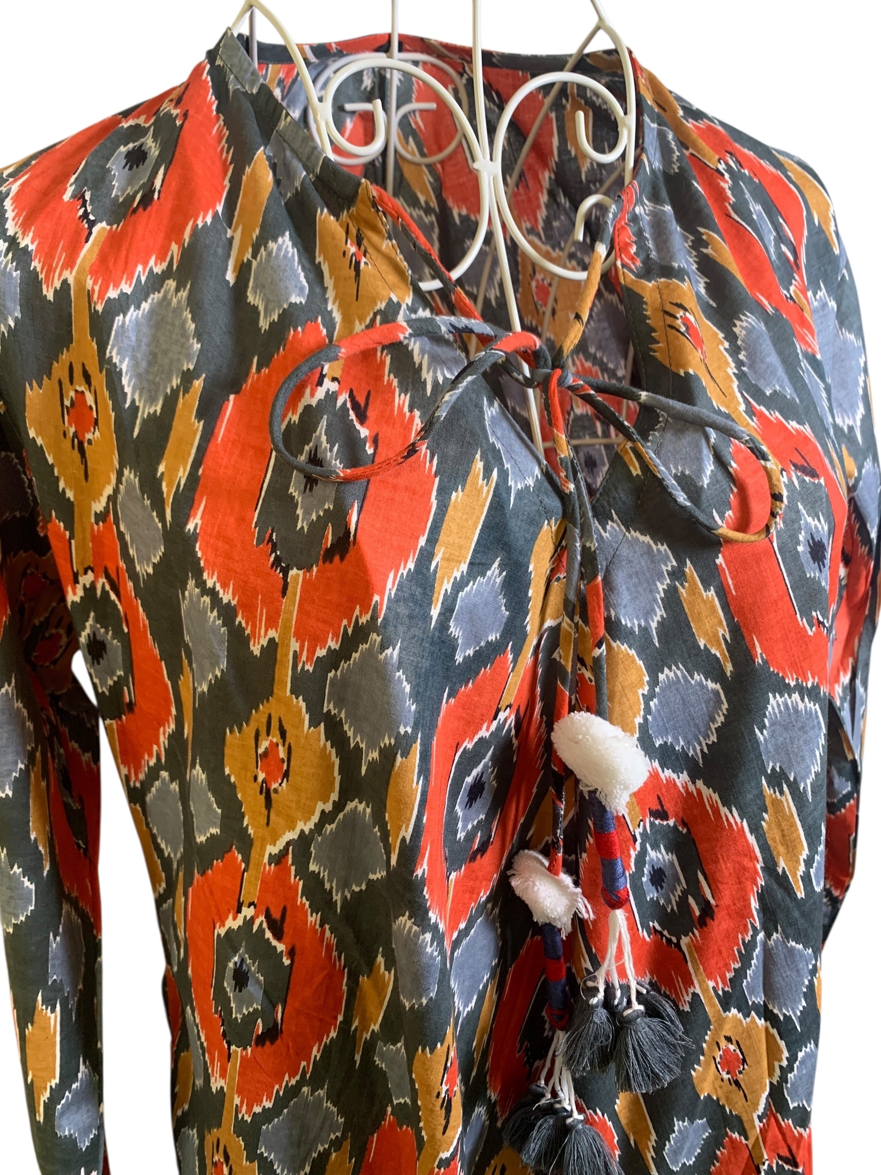 Naya Dress - Orange & Grey