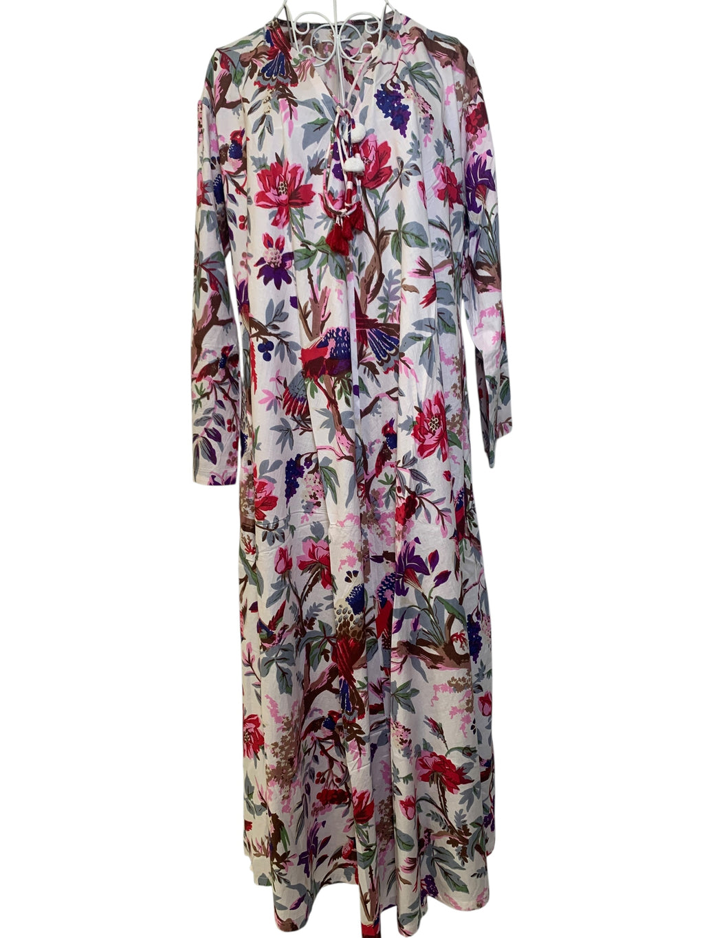 Naya Dress - Pink & Grey Birds