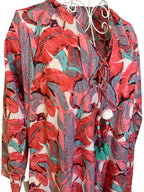 Naya Dress - Pink & Orange Leaves