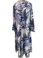 Naya Dress - Palm Blue Leaves