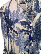 Naya Dress - Palm Blue Leaves