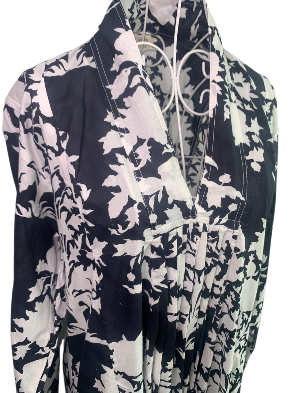 Nikki Dress - Black & White Flower