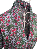 Nikki Dress - Grey & Pink Flower