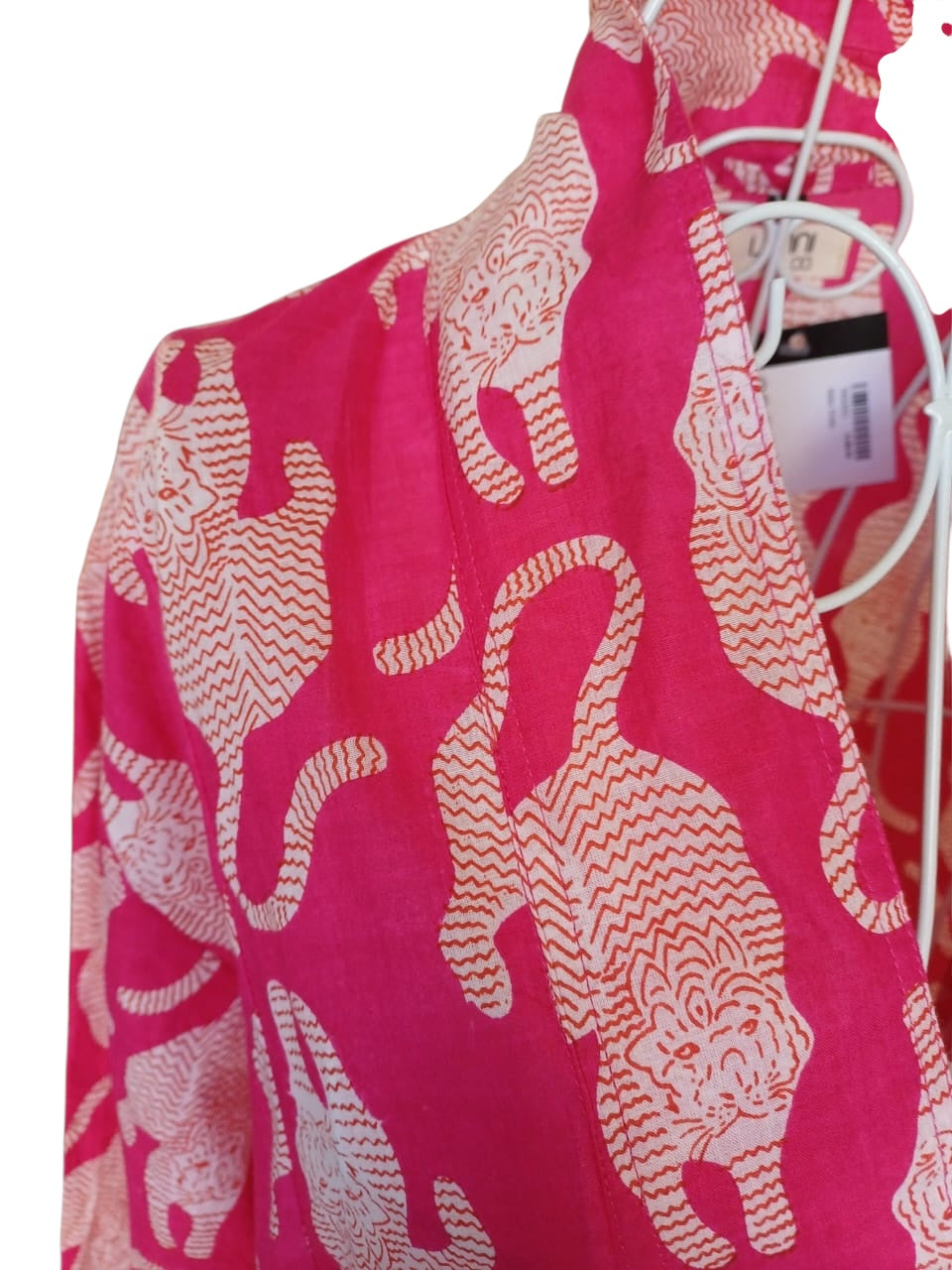 Nikki Dress - White Tiger Pink