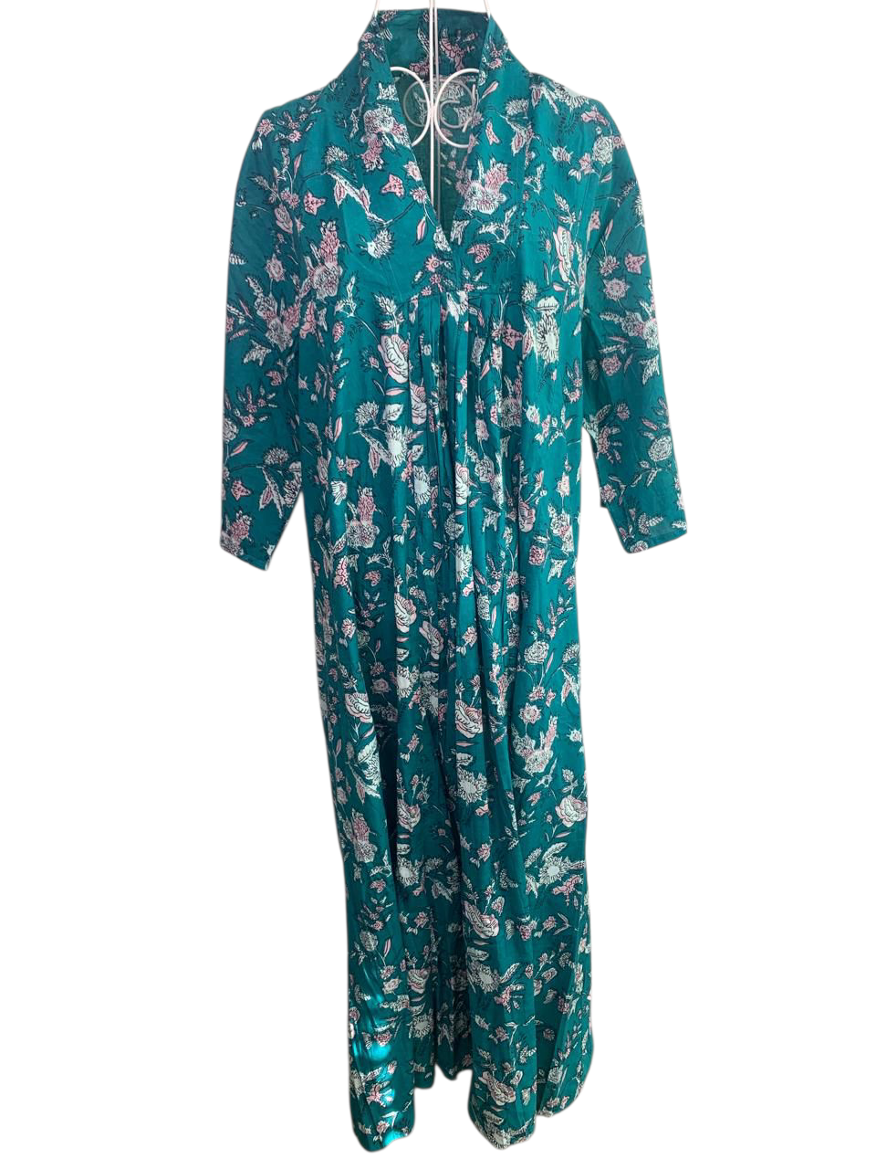 Nikki Dress - Teal and Pink Flower