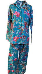 Long PJ's - Teal and Red Bird