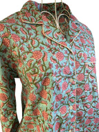 Long PJ's - Baby Blue & Pink Flower