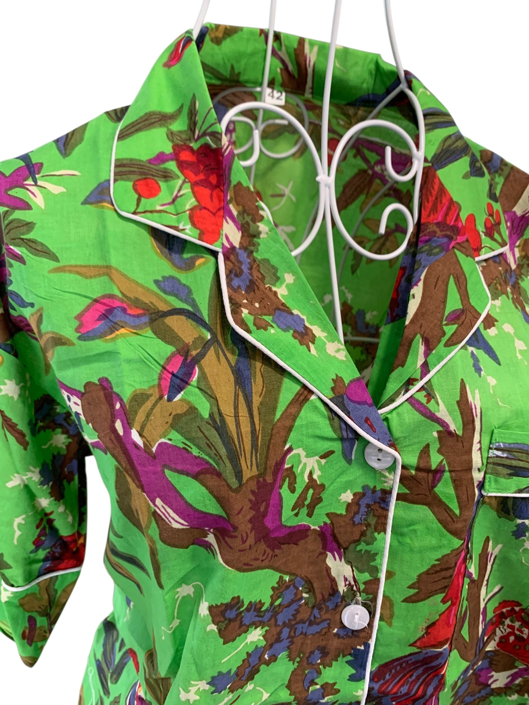 Shorty PJ's - Green & Red Bird