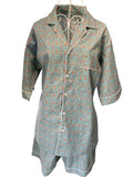 Shorty PJ's - Teal & Salmon flower
