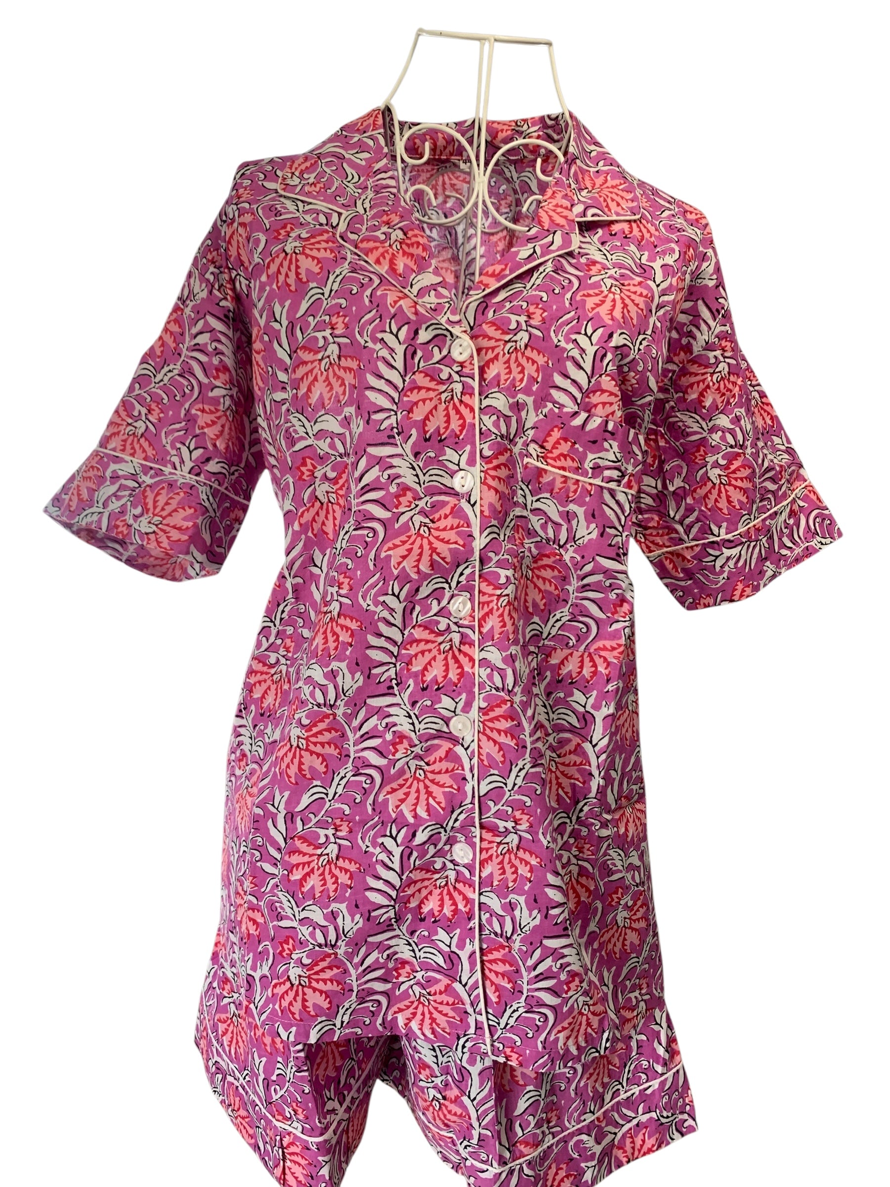Shorty PJ's - Purple and Pink Flower