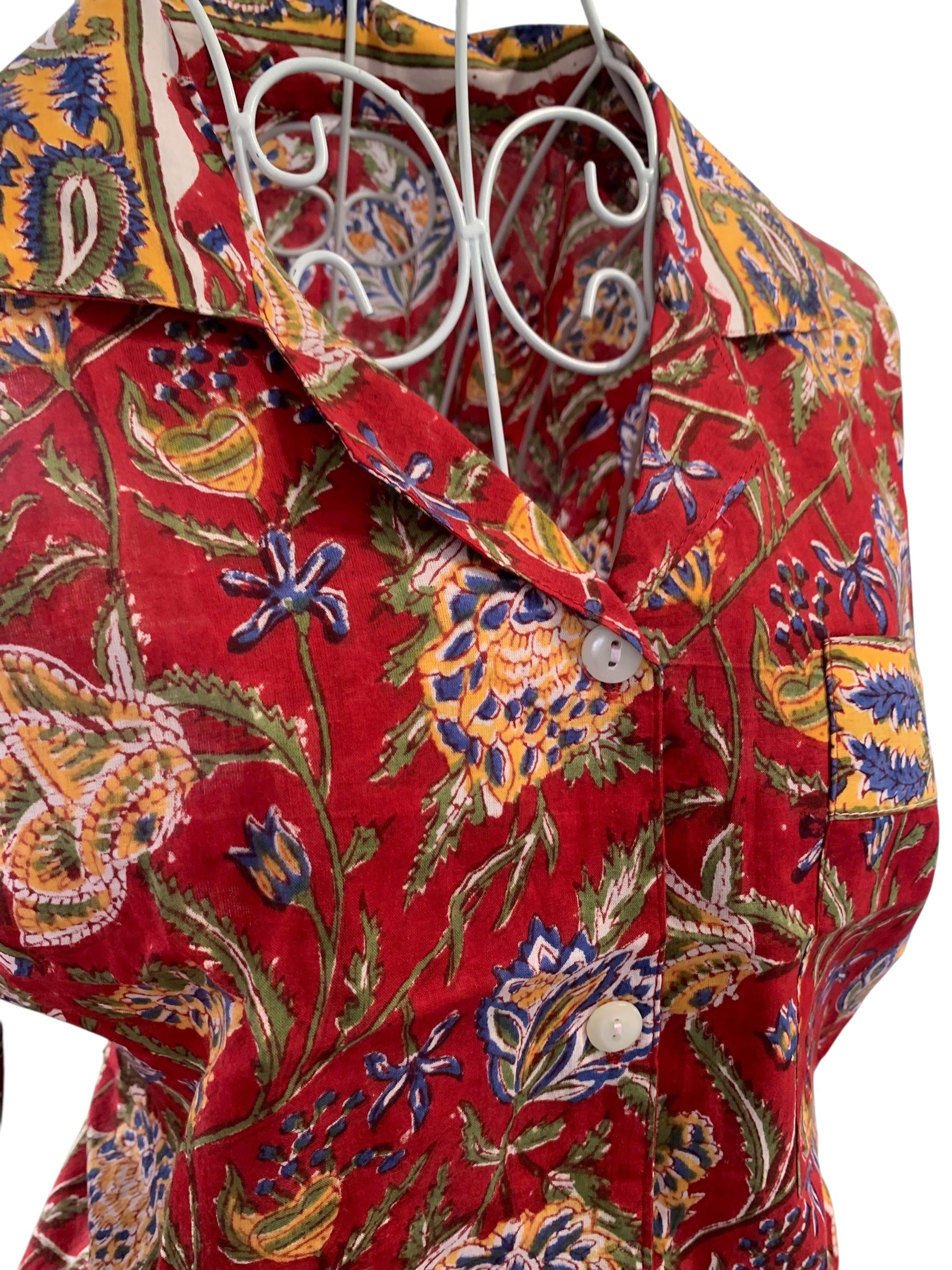 Shorty PJ's - Maroon Flower