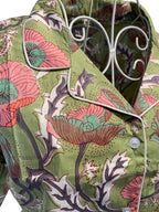 Shorty PJ's - Olive Green & Pink Flower