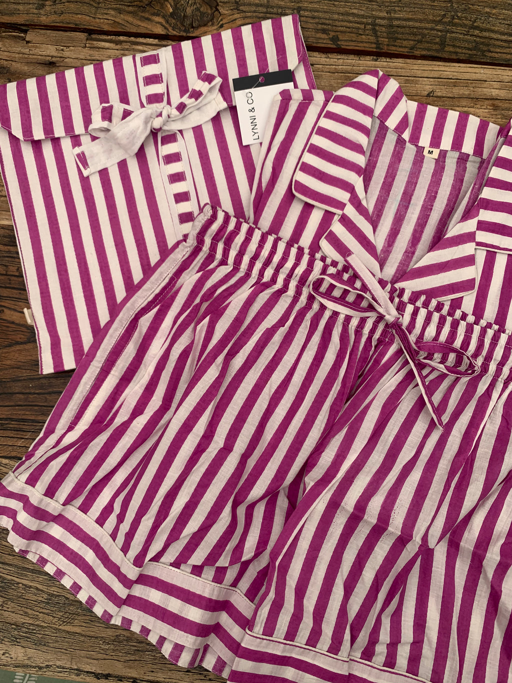 Shorty PJ's - Purple Stripe