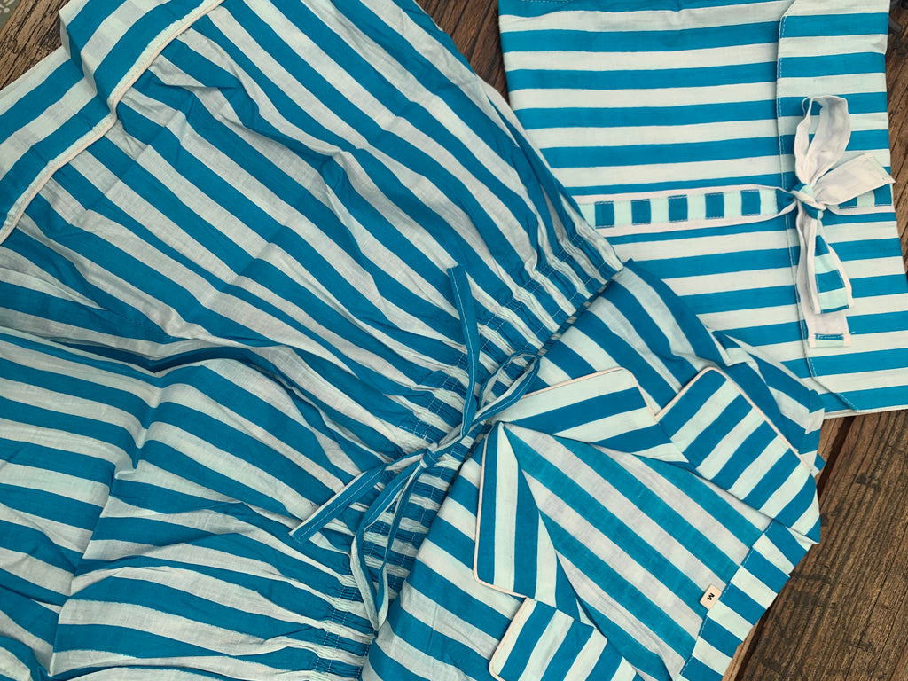 Shorty PJ's - Blue Stripe