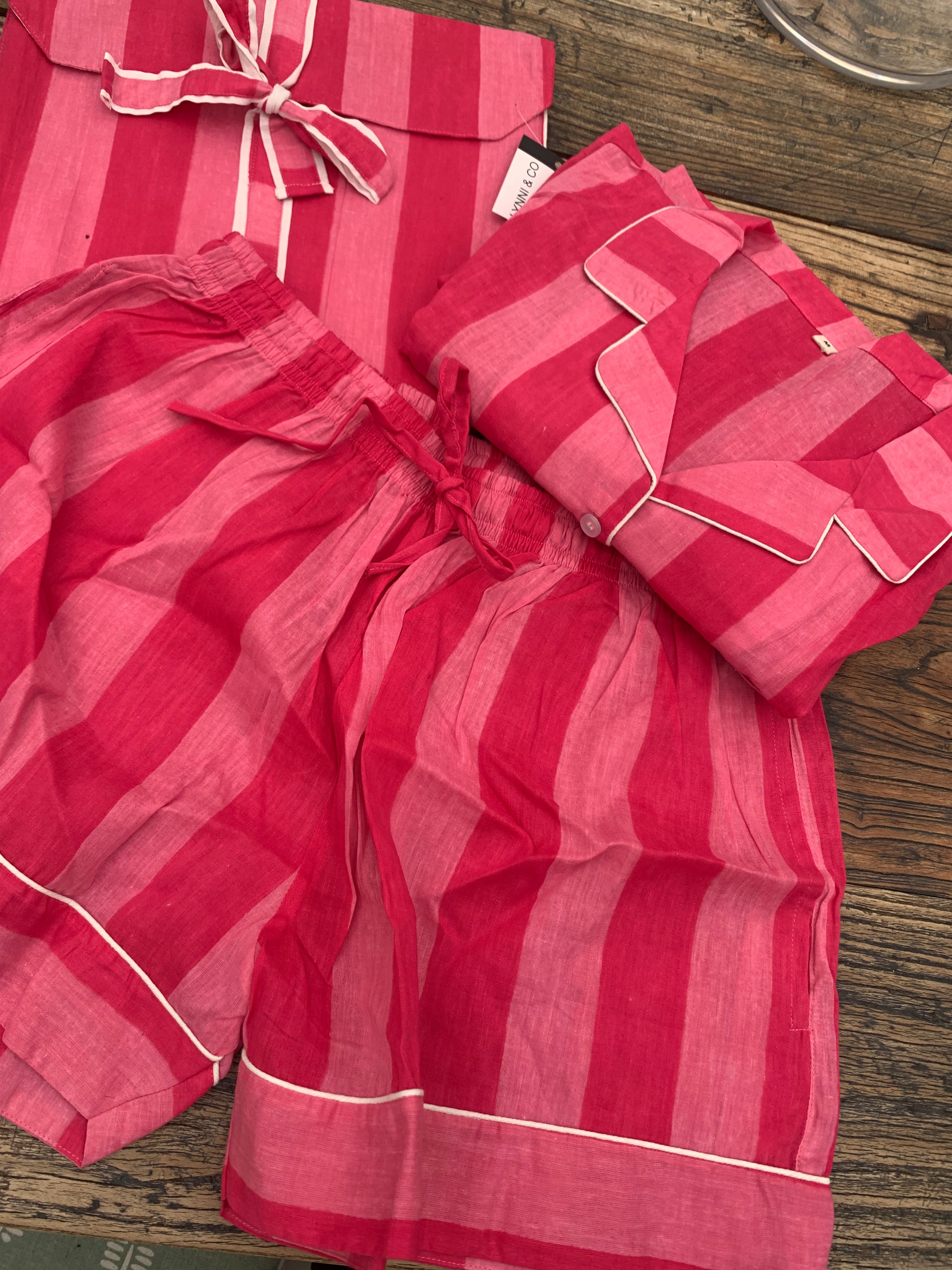 Shorty PJ's - Pink Stripe