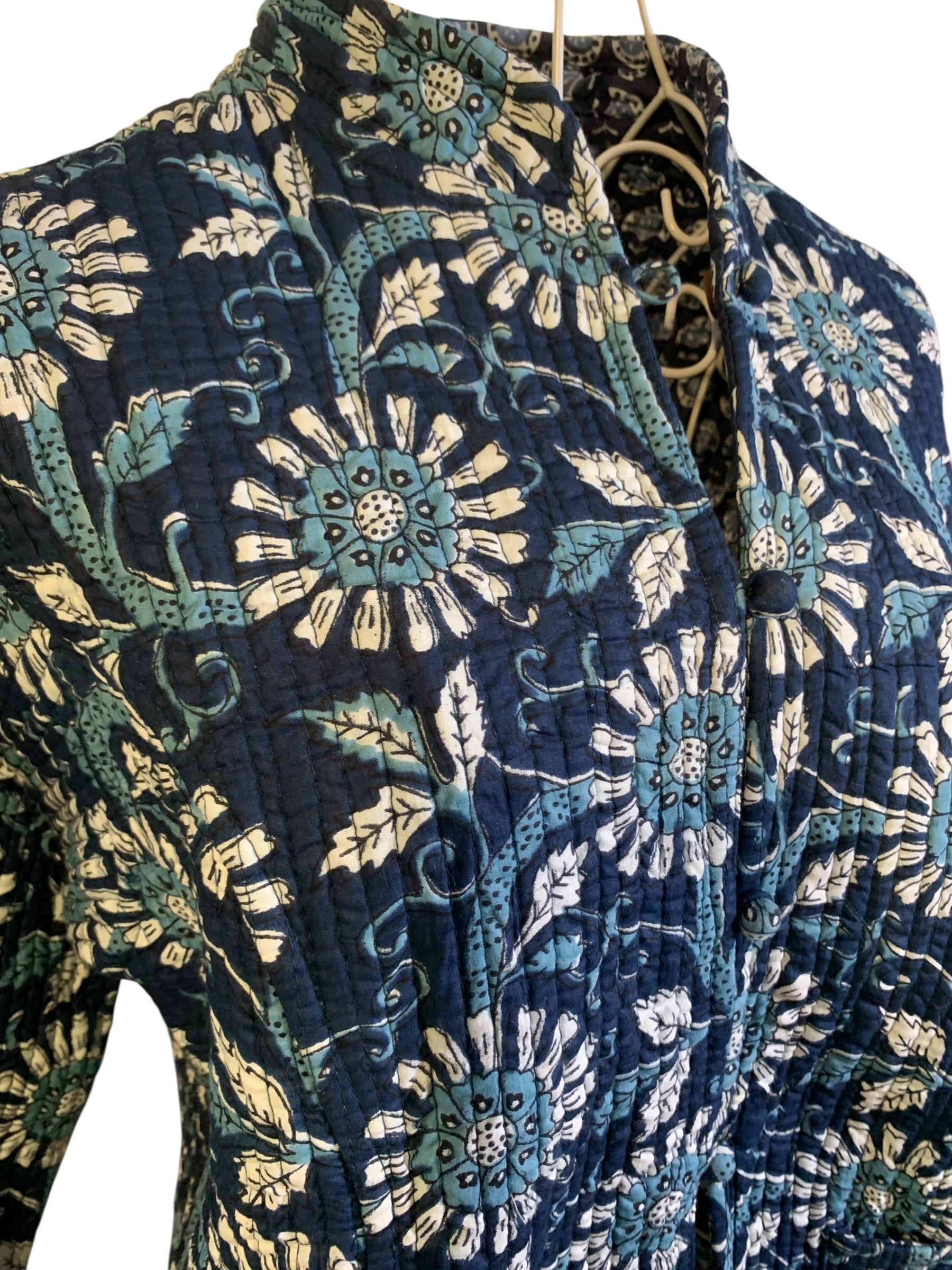 Quilted Reversible Jacket - Navy Blue