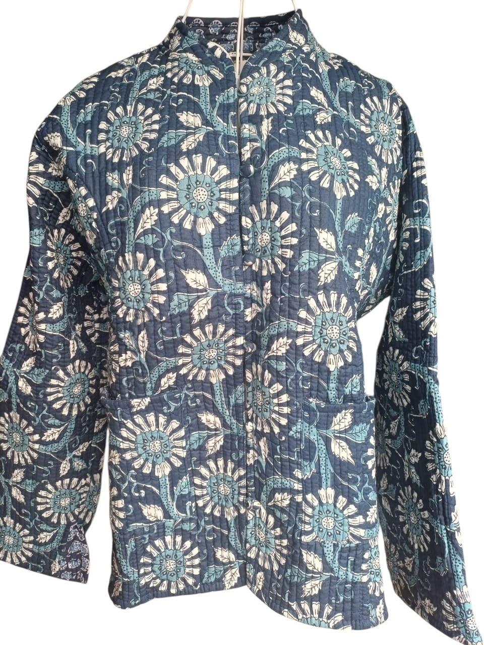 Quilted Reversible Jacket - Navy Blue