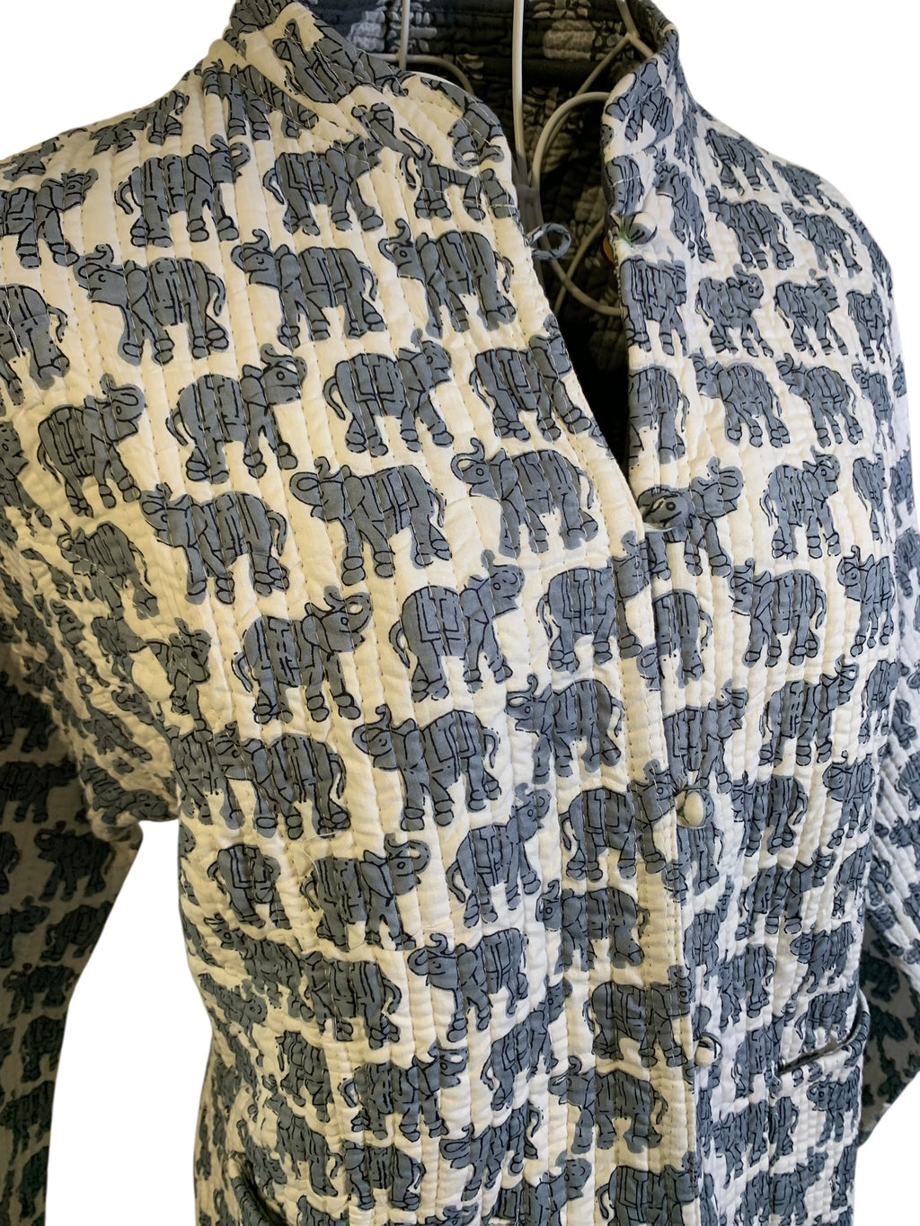 Quilted Reversible Jacket - Elephant Grey