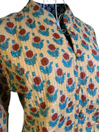 Quilted Reversible Jacket -  Blue & Stone