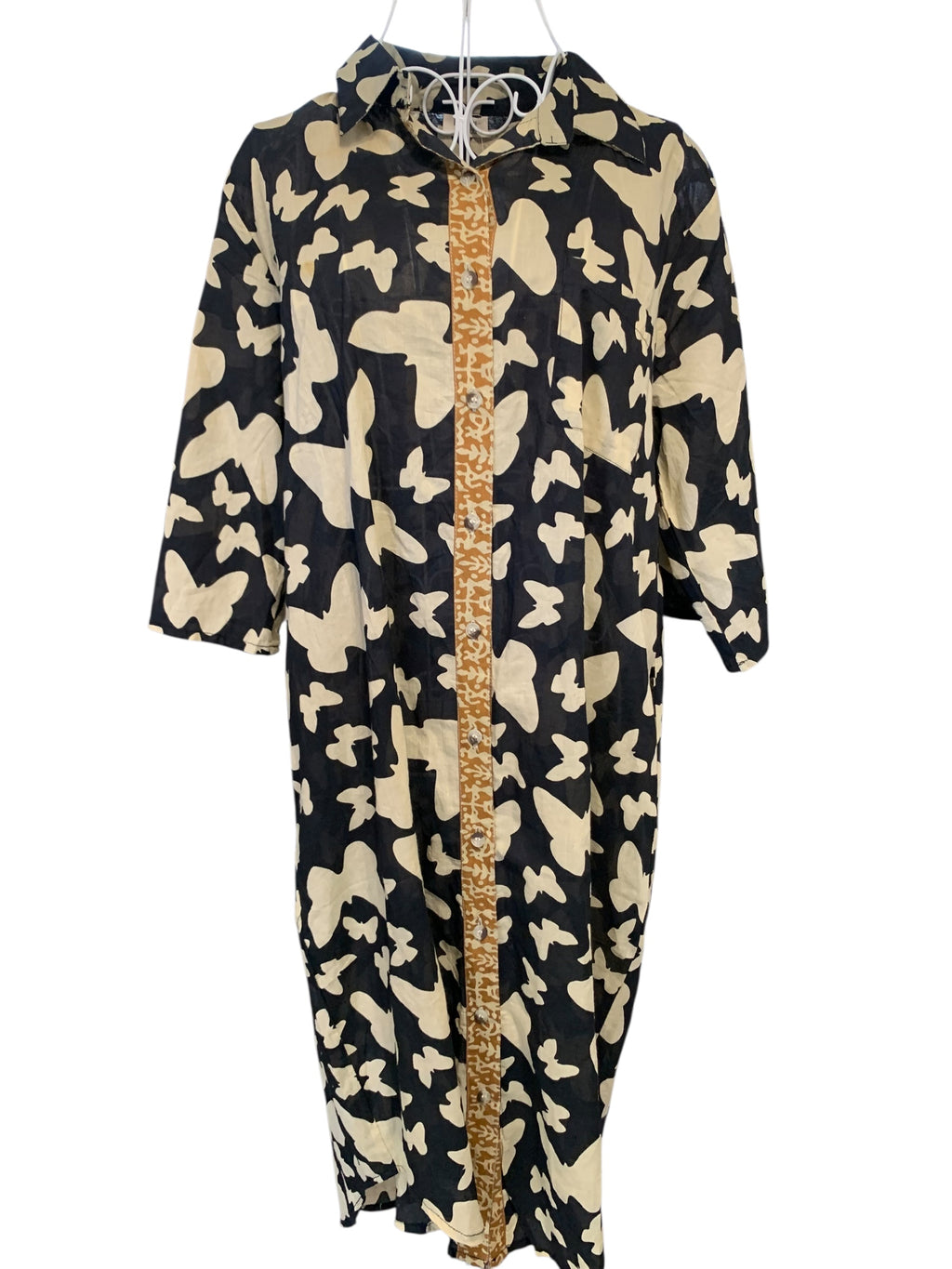 Butterfly Black Shirt Dress