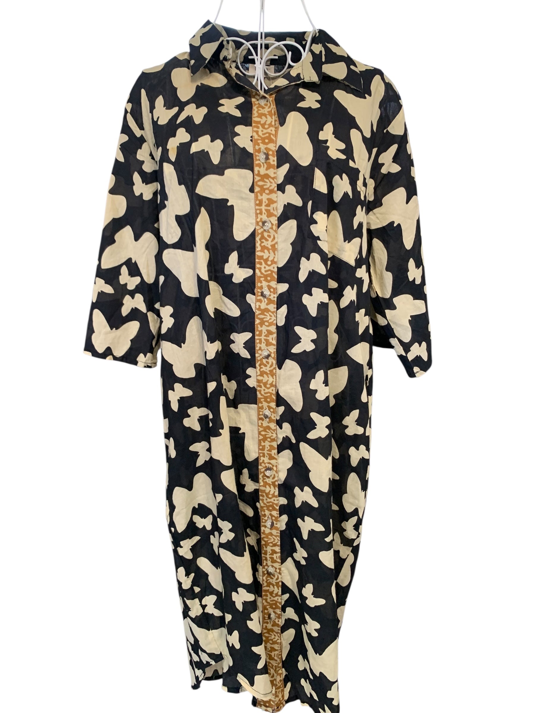 Butterfly Black Shirt Dress