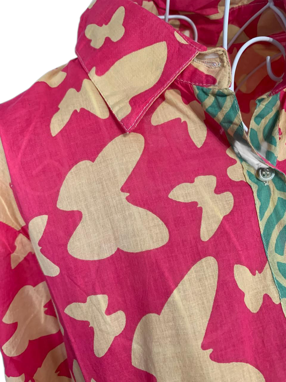 Butterfly Pink Shirt Dress