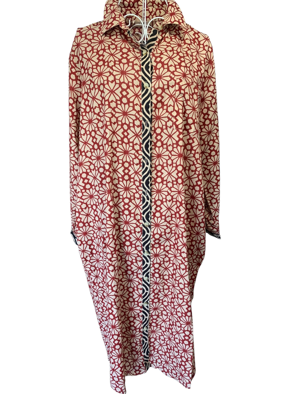 Flower Terracotta Shirt Dress