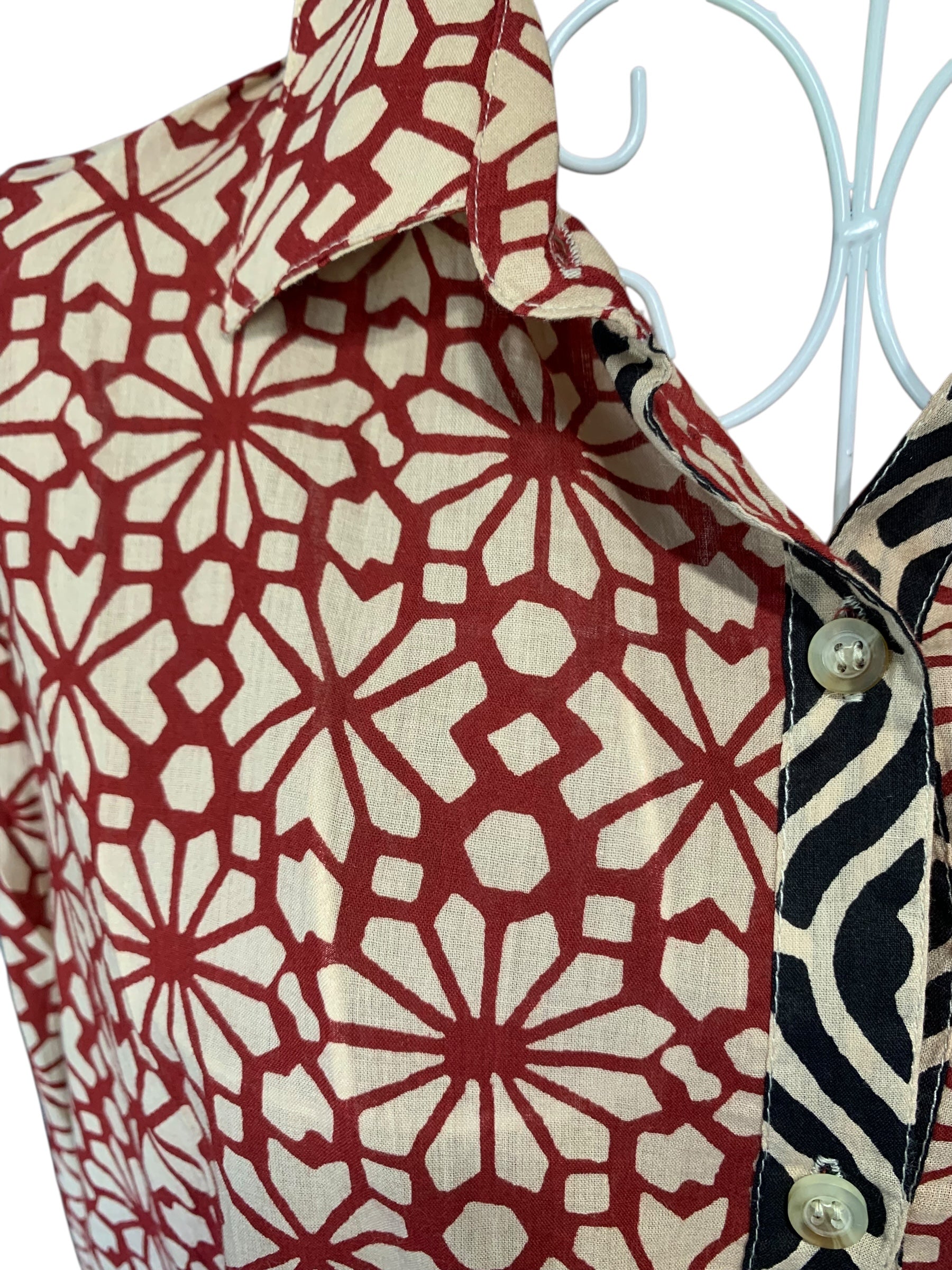 Flower Terracotta Shirt Dress