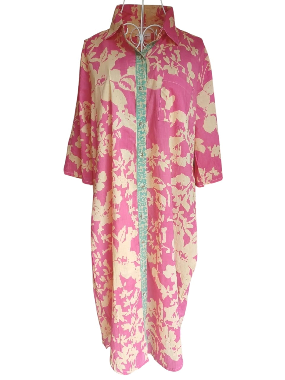 Hibiscus Pink Shirt Dress