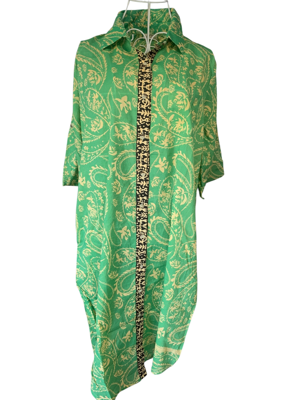 Paisley Green Shirt Dress