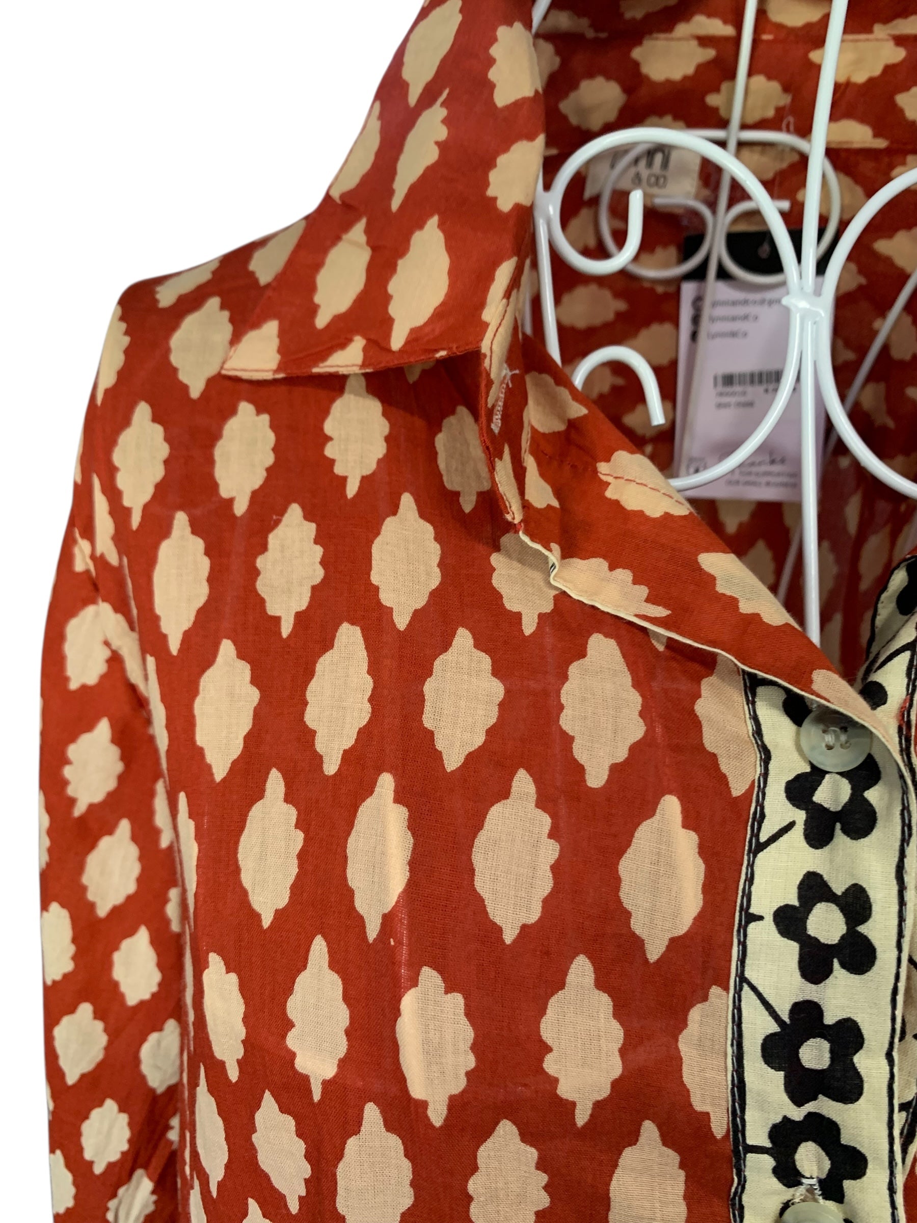 Pattern Terracotta Shirt Dress