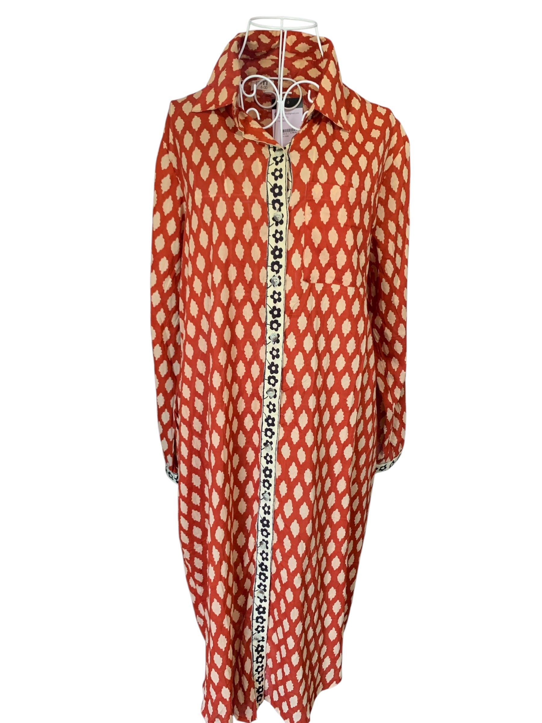 Pattern Terracotta Shirt Dress