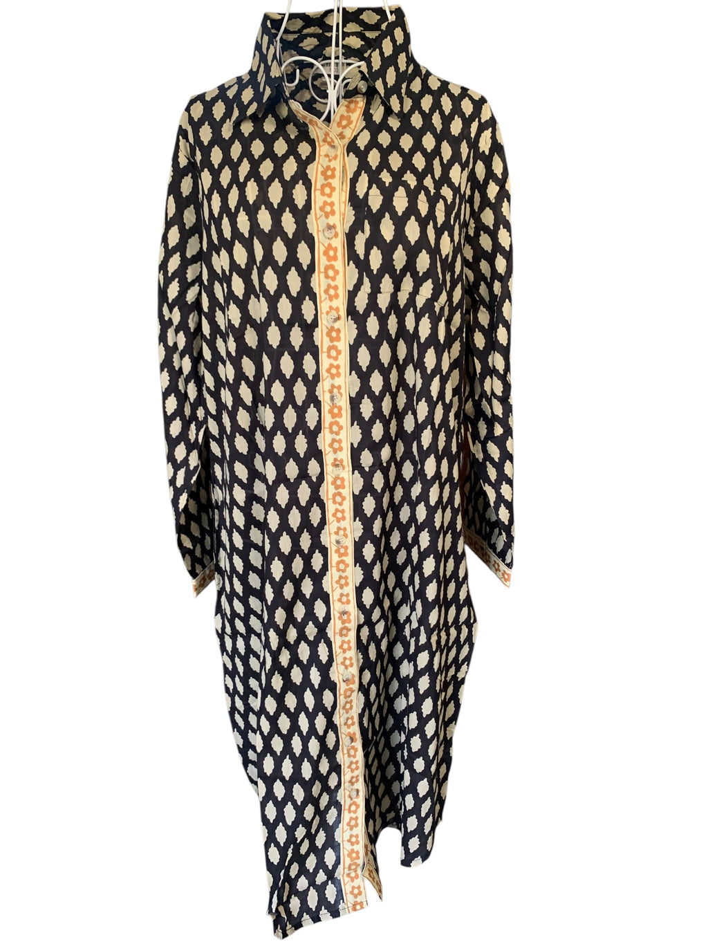 Pattern Black Shirt Dress