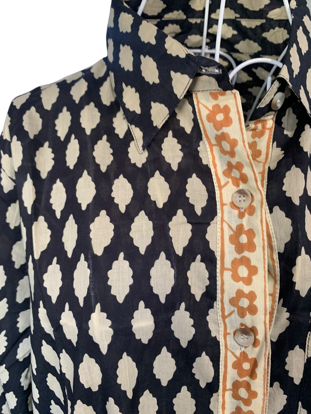 Pattern Black Shirt Dress