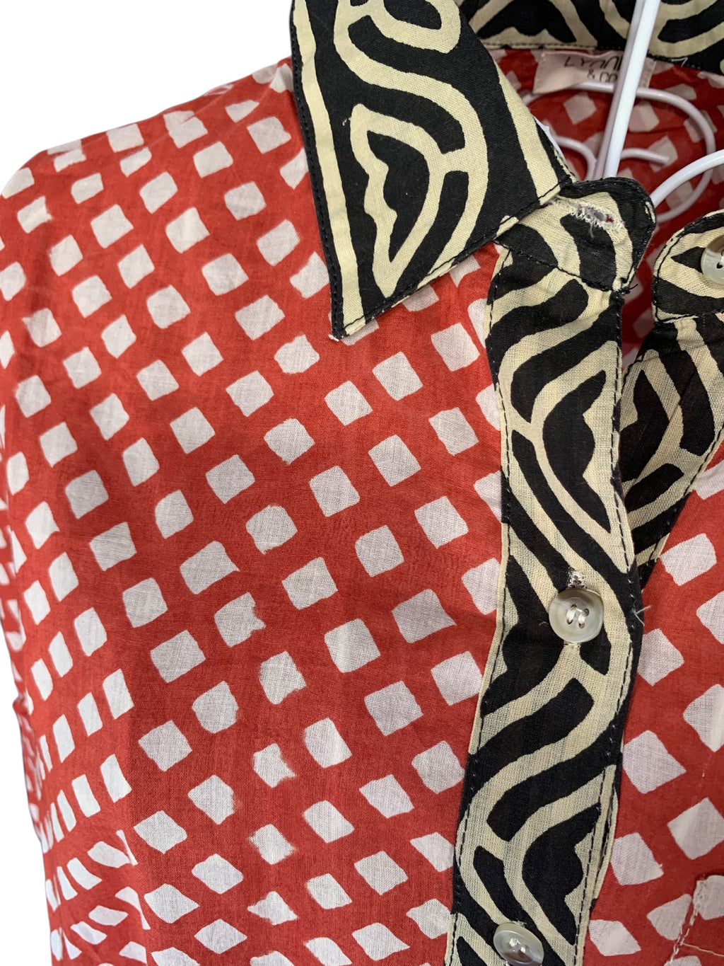 Check Terracotta Shirt Dress