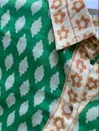 Pattern Green Shirt Dress