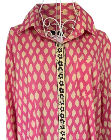 Pattern Pink Shirt Dress