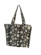 Black and White Flower Reversible Tote Bag