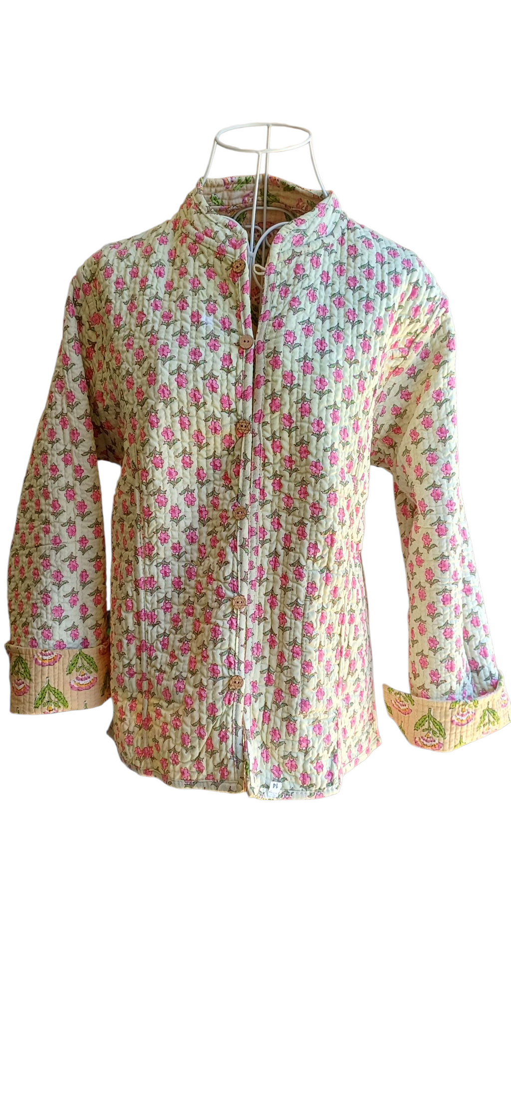 Quilted Reversible Jacket - Beige & Pink